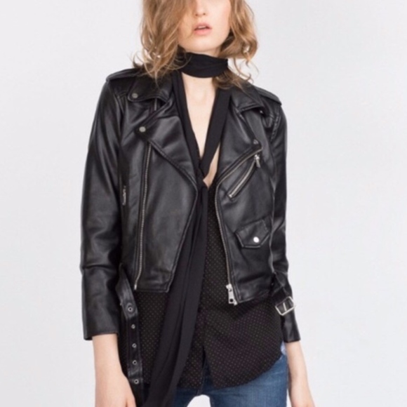 Zara Jackets & Blazers - ZARA | Faux Leather Moto Jacket